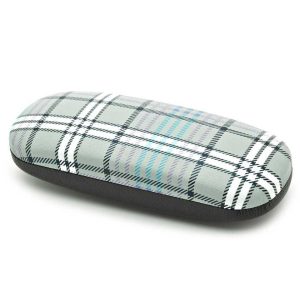 Twarde etui na okulary szare w kratkę ET-100
