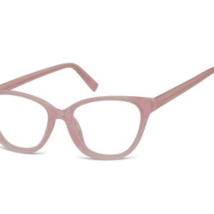 Damskie okulary optyczne zerówki kocie oczy Sunoptic CP117E mleczny różowy
