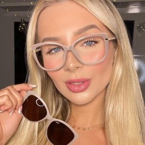 Damskie okulary do komputera z nakładką przeciwsłoneczną Clip-on 25114A