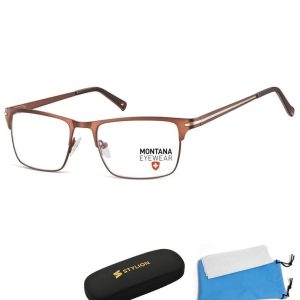 Oprawki korekcyjne okulary optyczne prostokątne Montana flex MM604E brązowy + złoty