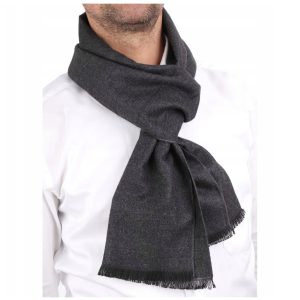 Ciepły Cashmere szalik męski SZA-41 gładki kolor ciemny szary