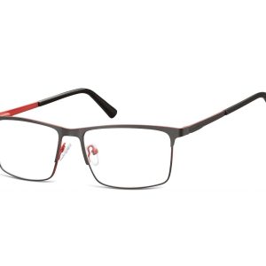 Okulary zerówki korekcyjne Nerd Prostokątne Flex 909 czarno-czerwone