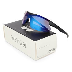 Okulary sportowe przeciwsłoneczne z polaryzacją lustrzane ESTILLO EST-412-10 blue/black