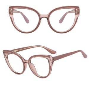 Damskie kocie okulary zerówki do komputera BLUE LIGHT na teleskopach 25128B Brudny Róż