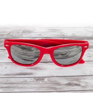 Okulary lustrzanki czerwone nerdy