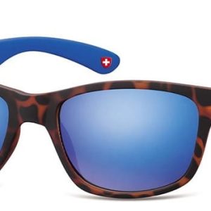 Okulary nerdy Montana M43E niebiesko-panterkowe revo