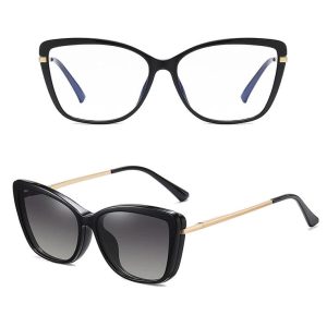 Damskie okulary do komputera z nakładką przeciwsłoneczną Clip-on 25117