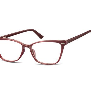 Damskie okulary optyczne zerówki kocie oczy Sunoptic CP118D bordowe
