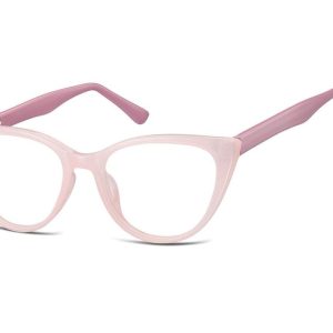 Okulary oprawki optyczne zerówki korekcyjne kocie oczy Sunoptic CP113E różowe