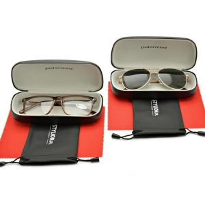 ZESTAW 6 PRODUKTÓW - 2x Etui na okulary czarne + 2x Ściereczka z mikrofibry + 2x Pokrowiec
