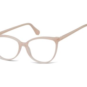 Damskie okulary optyczne zerówki kocie oczy Sunoptic CP116F mleczny beżowy