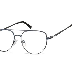 Okulary oprawki korekcyjne pilotki zerówki Sunoptic 889D granatowy + srebrny