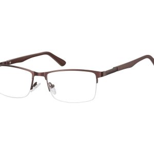 Żyłkowe oprawki korekcyjne zerówki okulary unisex 996B brązowe