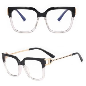 Damskie kwadratowe okulary zerówki do komputera BLUE LIGHT z flexami 25130B
