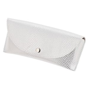 Etui na okulary imitacja skóry węża ET-129B białe