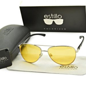 Rozjaśniające okulary pilotki do jazdy nocą polaryzacyjne EST-606Y-4 Estillo