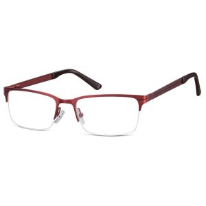 Męskie żyłkowe oprawki korekcyjne okulary zerówki 646C czerwony/burgundowy