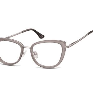 Okulary oprawki korekcyjne kocie oczy zerówki Sunoptic flex MTR-99F szaro-srebrne