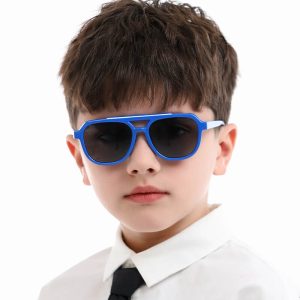 Okulary przeciwsłoneczne pilotki dla dzieci STKD-04A niebieskie