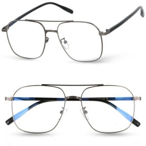 Pilotki druciane okulary zerówki filtr Blue Light do komputera 25108D