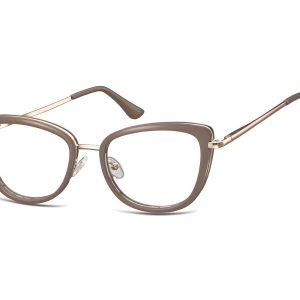 Okulary oprawki korekcyjne kocie oczy zerówki Sunoptic flex MTR-99C brązowo-złote