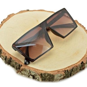 Kwadratowe nowoczesne okulary przeciwsłoneczne brązowe CO-374