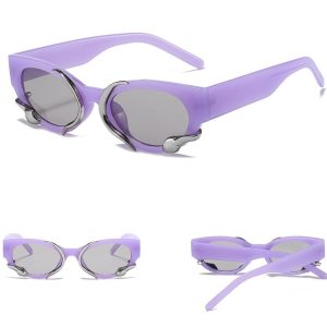 Damskie okulary przeciwsłoneczne z filtrem UV400 fioletowe ST-MAX4E