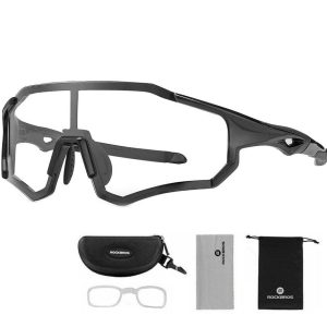 Ochronne okulary sportowe przeciwsłoneczne z fotochromem + ramka ROCKBROS 10181