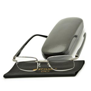 Plusy +3.00 okulary bezramkowe do czytania korekcyjne ST323X czarne
