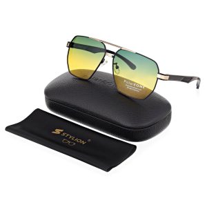Duże Męskie okulary przeciwsłoneczne pilotki z polaryzacją i filtrem UV400 POL-120B PolarZone kat.2