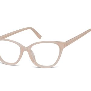 Damskie okulary optyczne zerówki kocie oczy Sunoptic CP117F mleczny beżowy