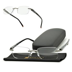 Plusy +2.50 okulary bezramkowe do czytania korekcyjne ST323