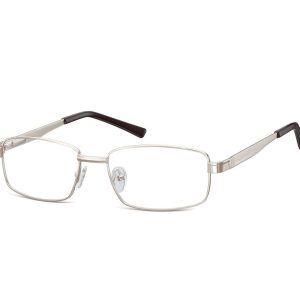 Męskie Oprawki korekcyjne zerówki okulary metalowe 639E srebrne