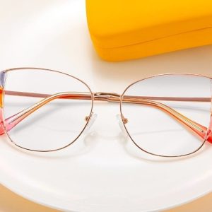 Damskie kocie okulary zerówki do komputera BLUE LIGHT z flexami 25129E