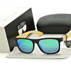 Drewniane męskie okulary przeciwsłoneczne z polaryzacją i filtrem UV400 EST-406A