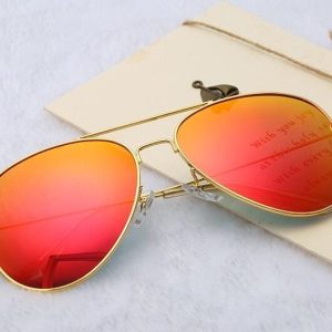 Okulary Pilotki złoto pomarańczowe aviator przeciwsłoneczne 2163h
