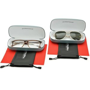 ZESTAW 6 PRODUKTÓW - 2x Etui na okulary morskie + 2x Ściereczka z mikrofibry + 2x Pokrowiec