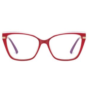 Okulary kocie do komputera damskie z filtrem BLUE Light zerówki 2577-3