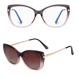 Damskie okulary do komputera z nakładką przeciwsłoneczną Clip-on 25114B