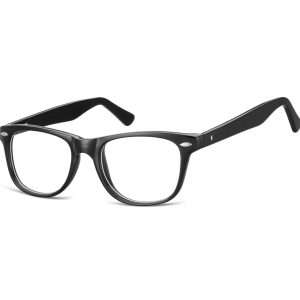 Okulary zerówki korekcyjne oprawki nerdy STAC-15 czarne