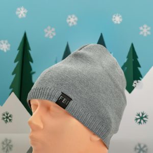 Męska Zimowa Czapka Szara z polarem - L/XL FBI ST-508A