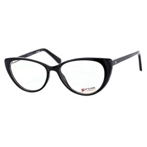 Damskie Okulary zerówki korekcyjne oprawki kocie oczy STAC-19 czarne