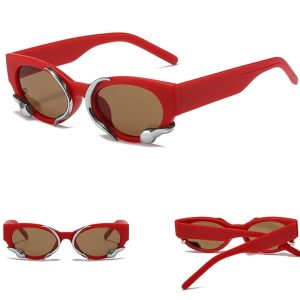 Damskie okulary przeciwsłoneczne z filtrem UV400 czerwone ST-MAX4D