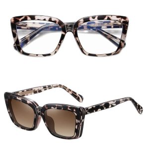 2w1 Okulary damskie do komputera z nakładką przeciwsłoneczną na magnes Clip-On 25134B