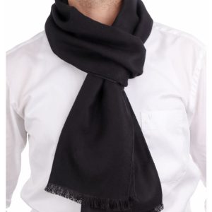 Ciepły szalik męski SZA-39A gładki czarny