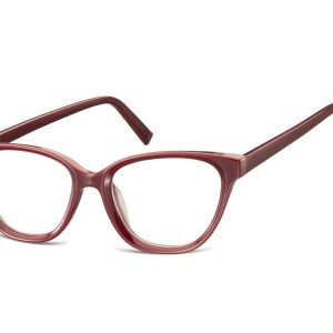 Damskie okulary optyczne zerówki kocie oczy Sunoptic CP117D bordowe