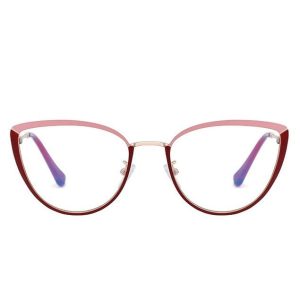Okulary kocie do komputera damskie z filtrem BLUE Light zerówki 2583-3