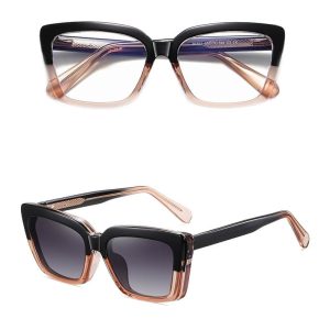 2w1 Okulary damskie do komputera z nakładką przeciwsłoneczną na magnes Clip-On 25134C