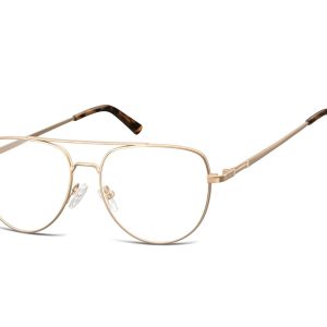 Okulary oprawki korekcyjne pilotki zerówki Sunoptic 889B złote