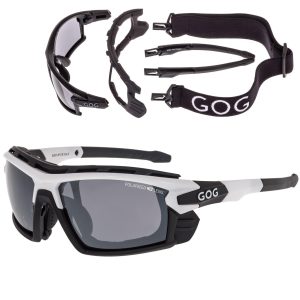 Białe Sportowe okulary przeciwsłoneczne z polaryzacją GOG E357-2P